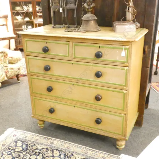 ANTIQUE PAINTED CHEST OF DRAWERS...