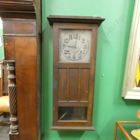 ARTS AND CRAFTS OAK USA WALL CLOCK H.740mm