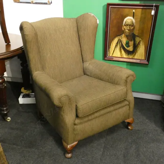 UPHOLSTERED WING BACK CHAIR