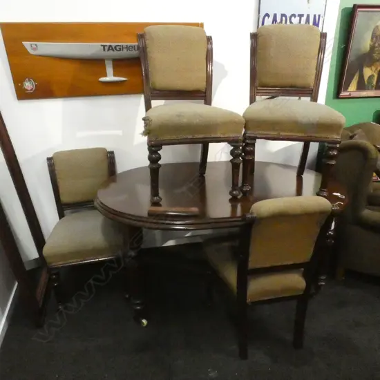 VICTORIAN EXTENSION DINING TABLE & FOUR CHAIRS ex Highwic House...