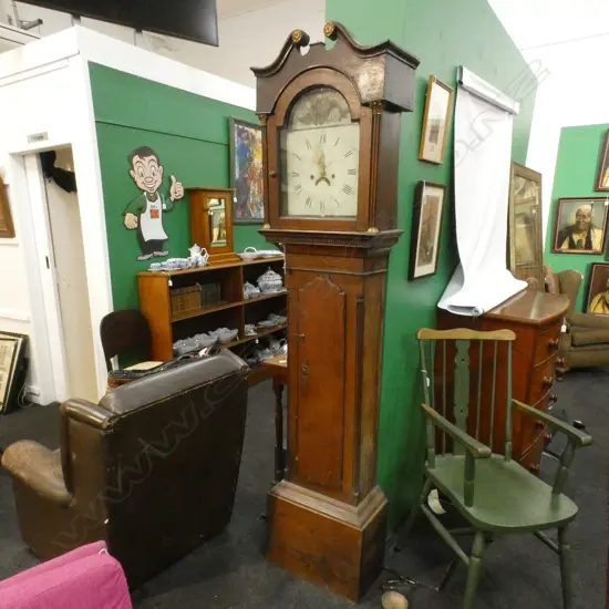 ANTIQUE OAK LONG CASE CLOCK H.2025mm  faulted no weights and pendulum bob only