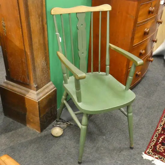 GREEN PAINTED WINDSOR CHAIR