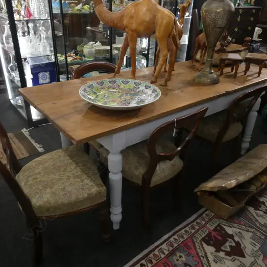 WHITE PAINTED COUNTRY HOUSE DINING TABLE, 2000 x 770 x 800mm