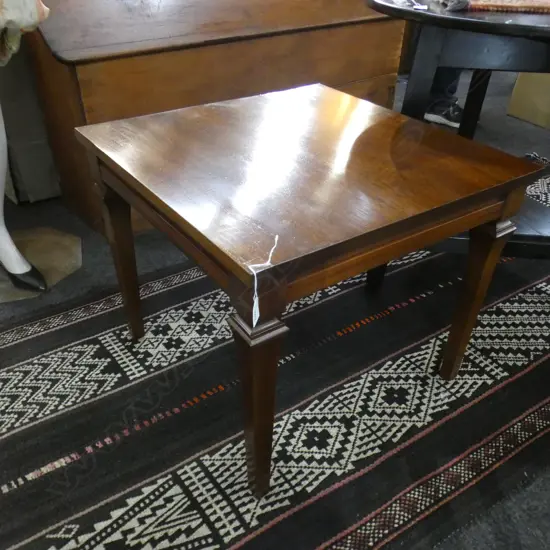 SQUARE SEPELE MAHOGANY SIDE TABLE 590mm sq