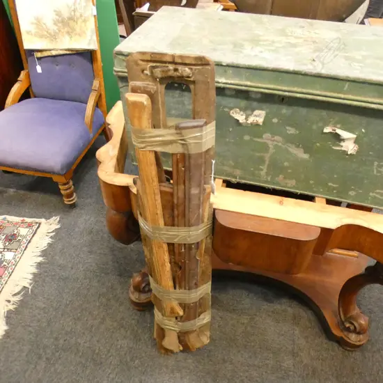 COLLECTION VINTAGE WOODEN CAR PIECES; DASH ETC