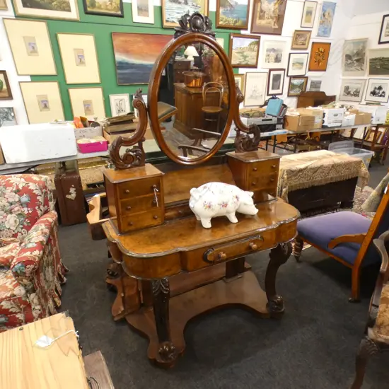 VICTORIAN WALNUT DRESSING TABLE W.1070mm