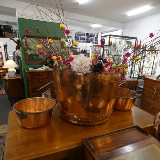 LARGE COPPER AND TWO BUCKETS  ex Highwic House the vendor is great great grandson of the first owner of Highwic