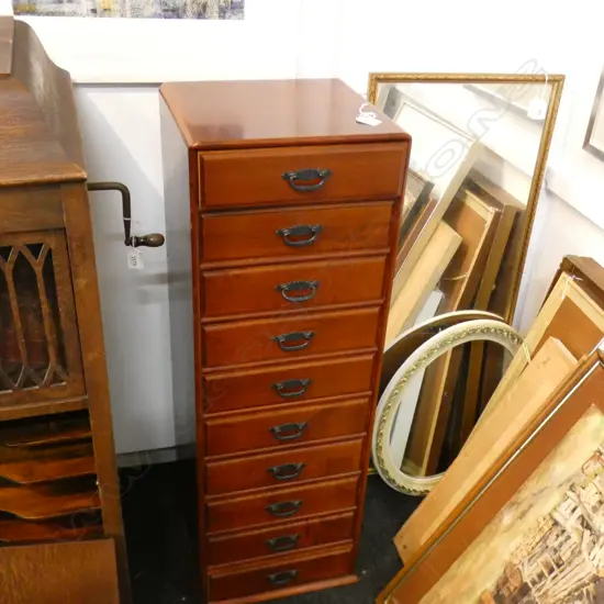 10 DRAWER MODERN JAPANESE TALL NARROW CHEST COLLECTOR'S TYPE H.950mm