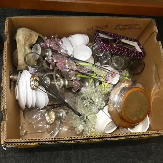 BOX LOT ASST. CRYSTAL ETC