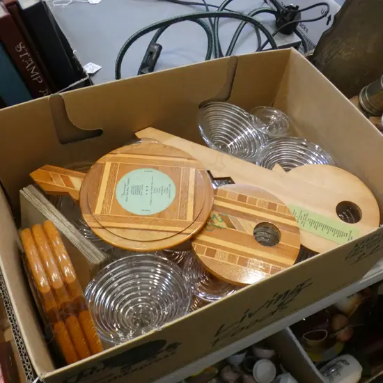 BOX LOT ANCHOR HOCKING MANHATTAN WARE COCKTAIL GLASSES, MAP, SOVEREIGN WARE