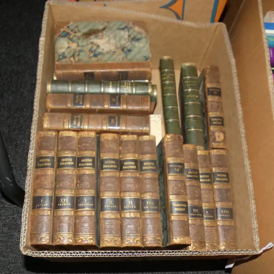 BOX LOT ANTIQUE BOOKS EX. HIGHWIC HOUSE