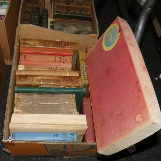 BOX LOT ANTIQUE BOOKS EX. HIGHWIC HOUSE