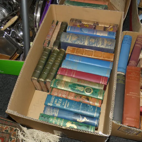 BOX LOT ANTIQUE BOOKS EX. HIGHWIC HOUSE