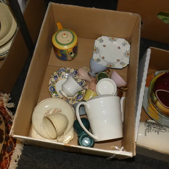 BOX ASST CHINA INCL ROYAL DOULTON GLORIA TEAPOT ETC..