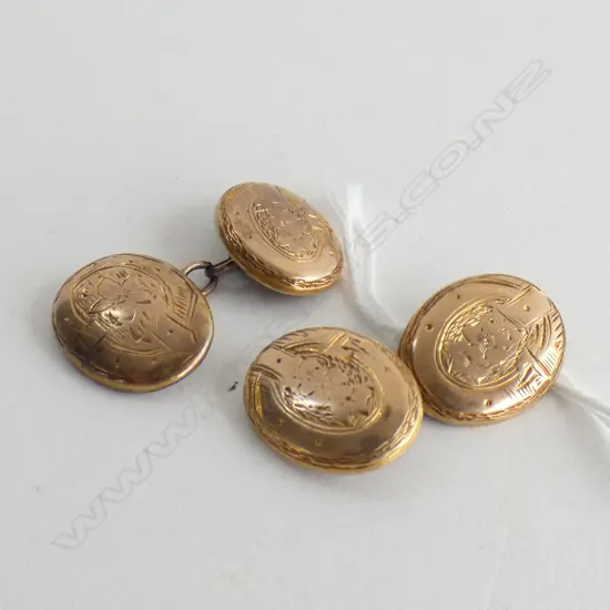 A pair of c1900 9ct yellow gold cufflinks,