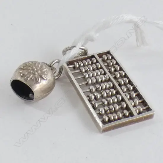 2 SILVER CHARMS; ABACUS & BELL