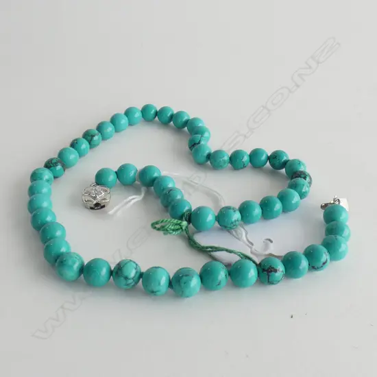 TURQUOISE BEAD NECKLACE L.450mm