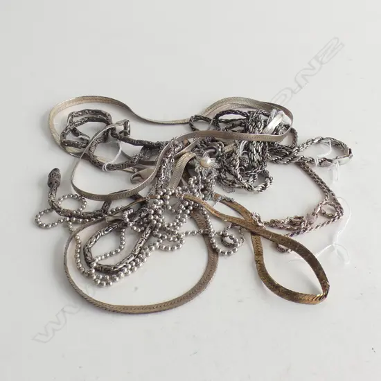 BAG ASST. SILVER NECKLACES ETC 75 GRAMS
