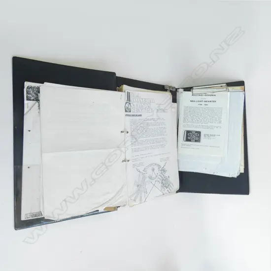 FOLIO OF RESEARCH & CORRESPONDENCE of the 68th (DURHAM) LIGHT INFANTRY in N.Z, 1864-66