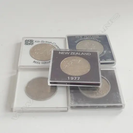 FIVE NZ COMMEMORATIVE COINS
