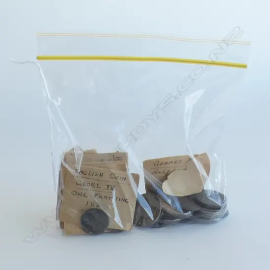 BAG OF ASST. ANTIQUE WORLD COINS