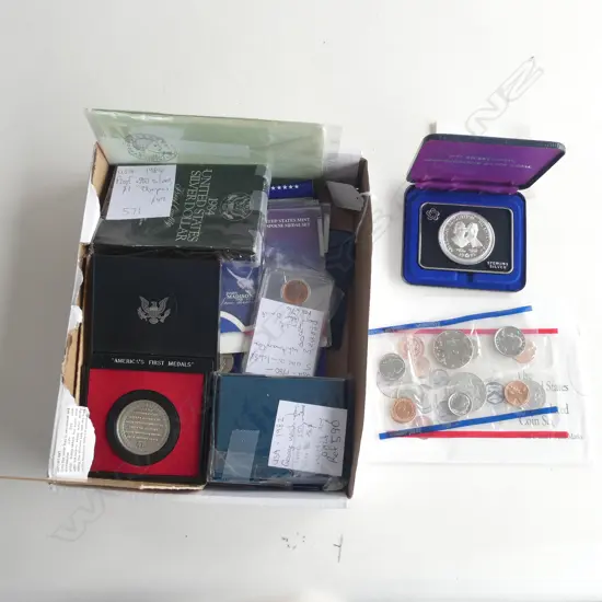 COLLECTION USA COINS1973 PROOF BICENT. MEDAL.1984 PRROF $1 OLYMPICS.MULTIPLE STES ETC