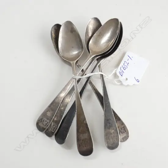 SET 6 GEO.III TEASPOONS NEWCASTLE C1810 BY Dorothy Langlands 70gms