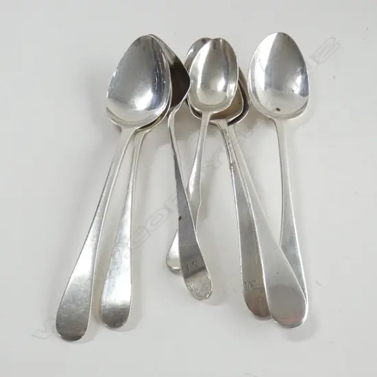 7 ASST MAINLY GEORGE III SILVER TEASPOONS 90gms