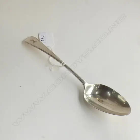 GEORGE III SILVER FEATHER EDGED TABLE SPOON LONDON 1789 by Richard Crossley 63gms