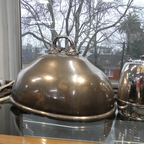 OLD SILVER PLATE MEAT COVER  305 X 230MM