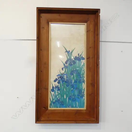 LARGE FRAMED BLUE IRIS PRINT 965x395mm