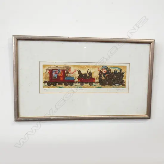 GARY TRICKER PRINT 'CATOPHILY' 65/75 SIGNED & DATED '94 75x275mm