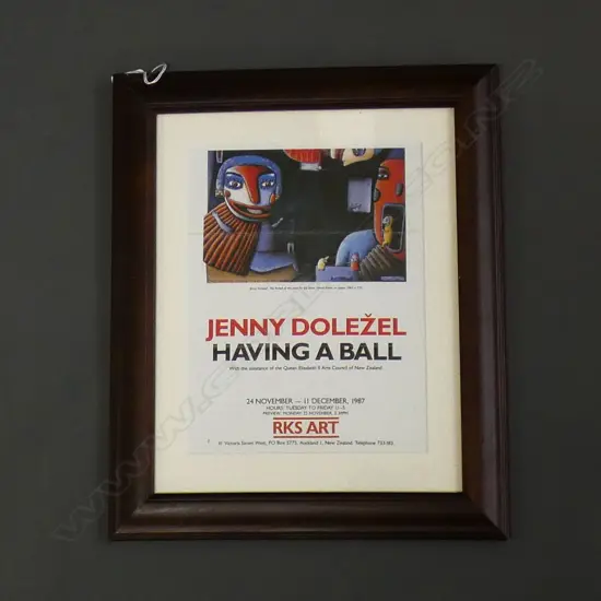 JENNY DOLEZEL 'HAVING A BALL' FRAMED EXHIBTION POSTER 280x210mm