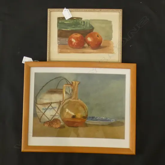 x2 QUEENIE NEWCOMB W/Cs STILL LIFES WRIGHT STUDIOS 220x310 & 140x190mm