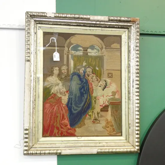 FRAMED TAPESTRY. RELIGOUS SUBJECT 420X330MM