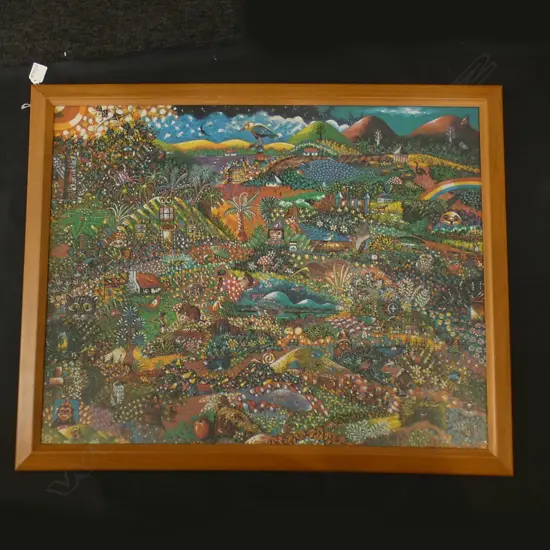 ALAN TAYLOR PACIFIC GARDEN PRINT TITLED & SIGNED VERSO 590x750mm