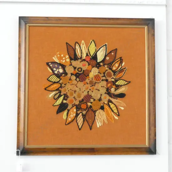 RETRO ORANGE EMBROIDERED ARTWORK 490x490mm 