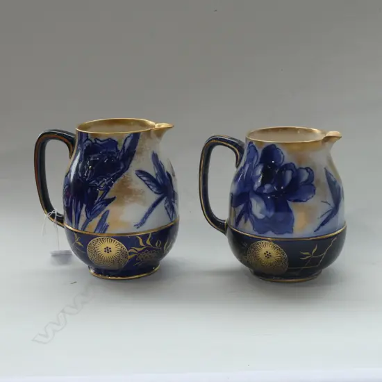2 ROYAL DOULTON BLUE IRIS JUGS H.155mm