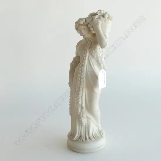 VICTORIAN PARIAN WARE FIGURINE OF A LADY 280 MM