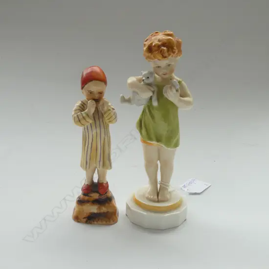 2 ROYAL WORCESTER FIGURINES; EGYPT & WEDNESDAYS CHILD (REPAIRED) H.170mm 