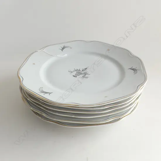 6 ANTIQUE SWEDISH PLATES BY ARABIA C1894 DIA 255MM