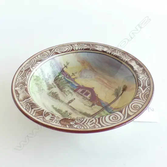GRIMWADES 'MAORILAND' HAND PAINTED BOWL 160mm dia