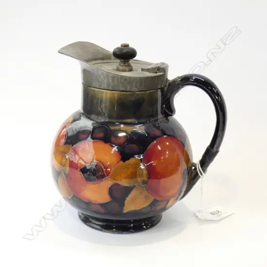 MOORCROFT PEWTER LIDDED JUG  - REPAIRED HANDLE.