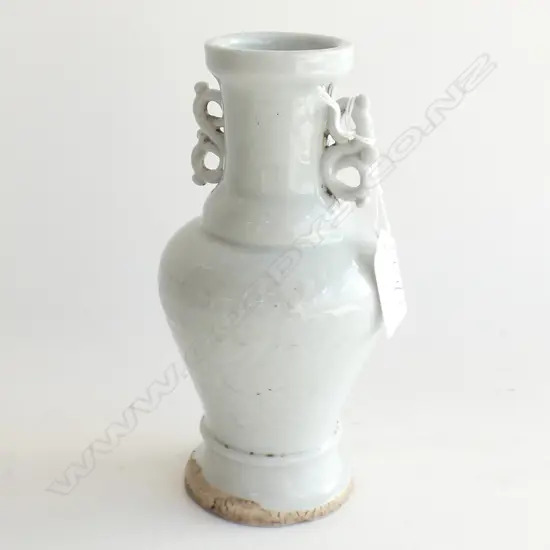 OLD CHINESE QINGBAI VASE (SCROLL HANDLES)