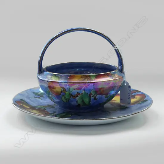 2 GRIMWADES BYZANTA WARE BASKET DISH & PLATE (DIA 205MM)