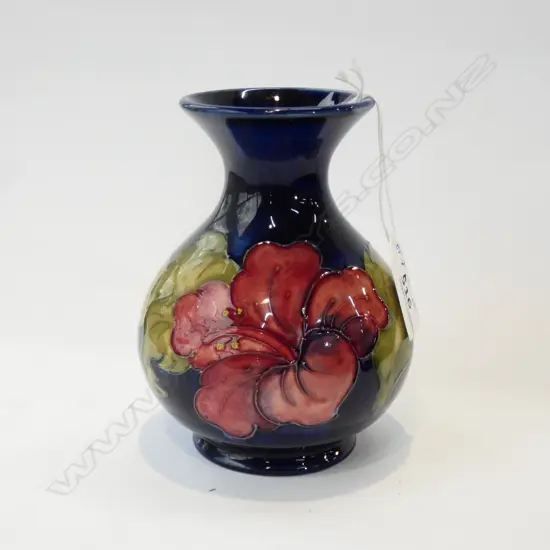 WALTER MOORCROFT VASE WITH FLARED OPENING 125MMX110MM ORIG LABEL TO BASE