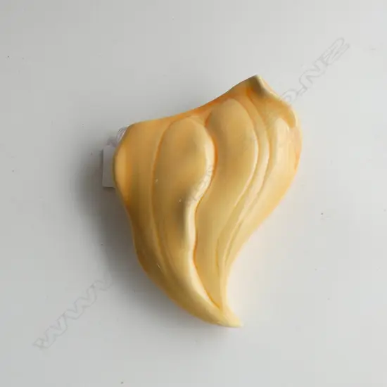 O C STEPHENS POTTERY YELLOW GLAZED WALL POCKET VASE H 175MM 