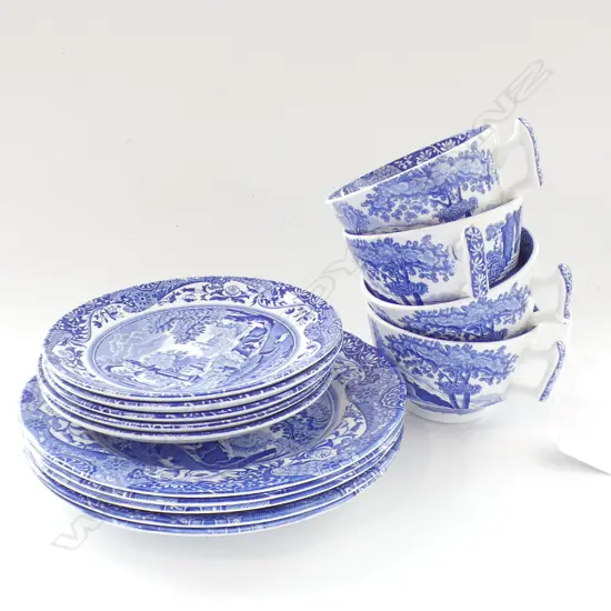 4 SPODES ITALIAN TRIOS + EXTRA PLATE & SAUCER