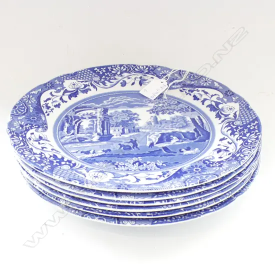 6 SPODE ITALIAN DINNER PLATES 265mm dia