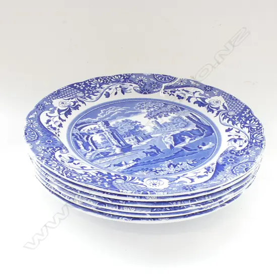 6 SPODE ITALIAN DINNER PLATES 265mm dia